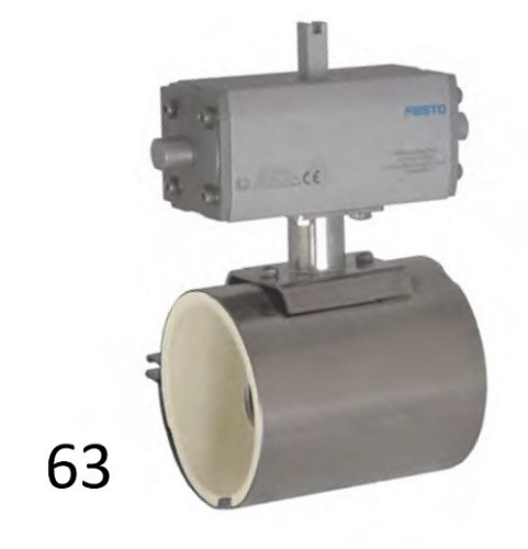 Mungitura - Impianto di mungitura - Mungitrice - 9010116 - Pneumatic Gate Valve Welded D63 - Linea latte - Unità terminali HD